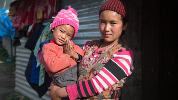 Young woman and her baby