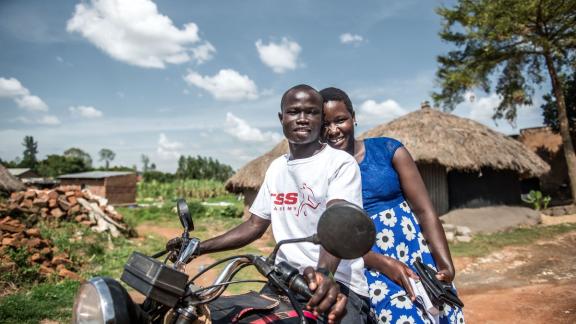 Couple on a motorbike 