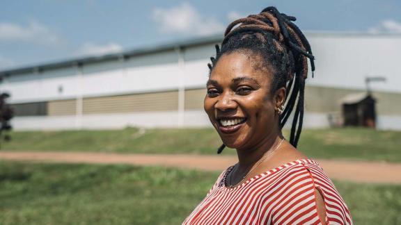 Smiling lady in Ghana