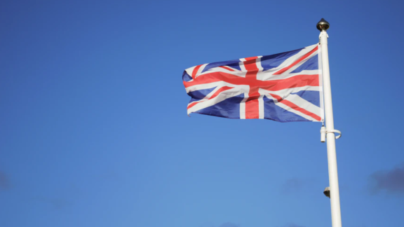 U.K flag on a pole