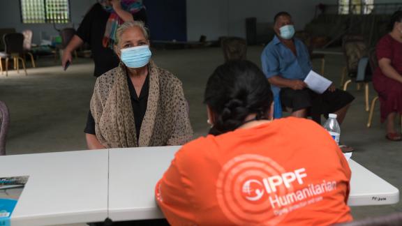 A humanitarian worker in Tonga
