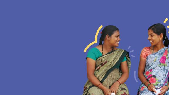 Two ladies smiling
