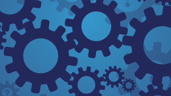 An image of connected cogs