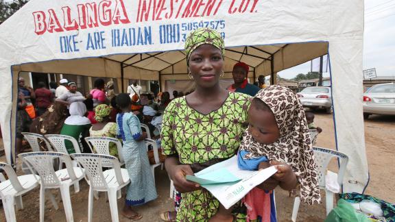 A mother and baby at local outreach