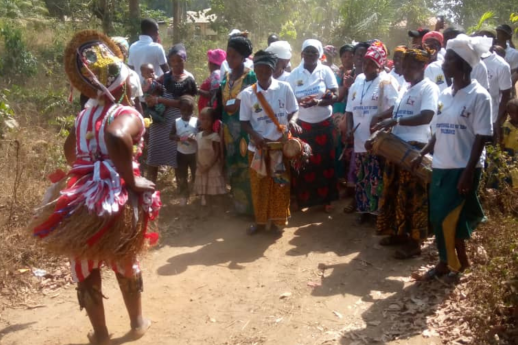 A community celebration with drums, Sierra Leone