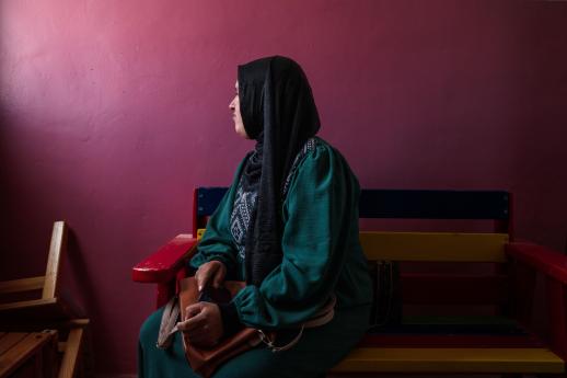 Haneen*, a mother of three, at the PFPPA health post in the West Bank. Credit: IPPF / Samar Hazboun / Palestine