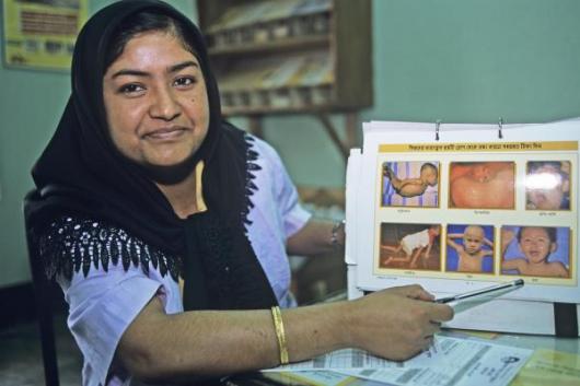 Clinic worker in Bangladesh 