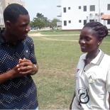 Young educator talks with peer about sexual and reproductive health